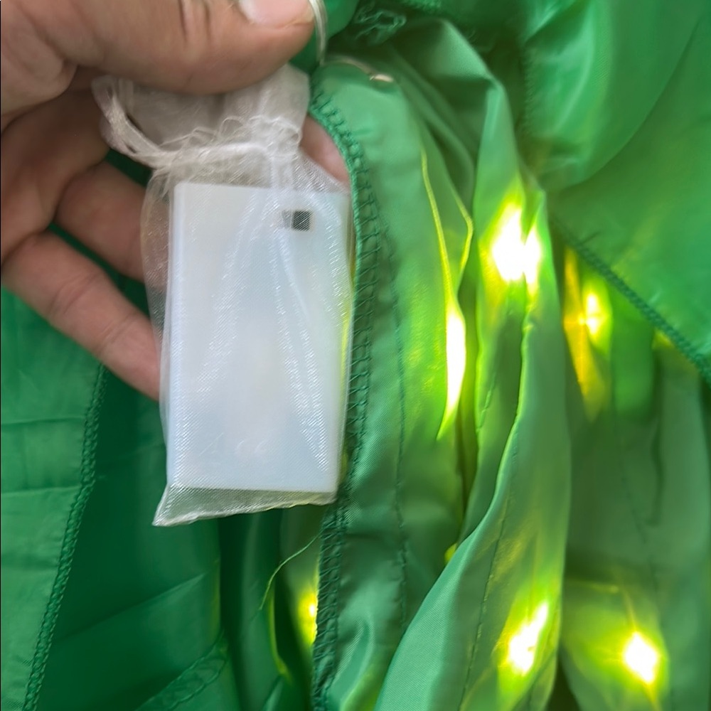 Kids Frozen Anna Green and Gold Light-Up Costume Dress - Picture 11 of 11